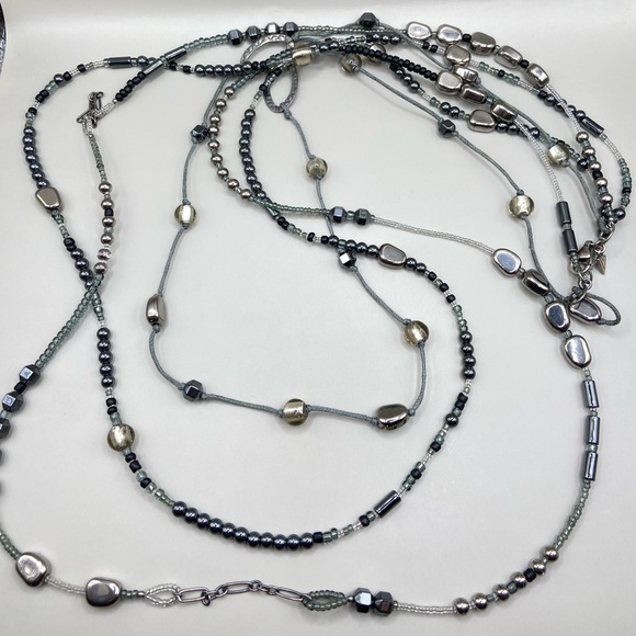 Silpada Sterling Silver Dew Drops 3 Strand Long Necklace N2097 - Picture 1 of 8